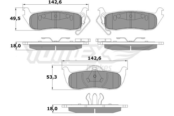 TOMEX BRAKES Комплект тормозных колодок, дисковый тормоз TX 15-48